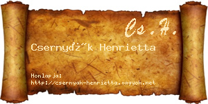 Csernyák Henrietta névjegykártya